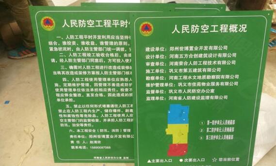 人防工程類型包括哪些及人防標識標牌的制作要求、標準規定